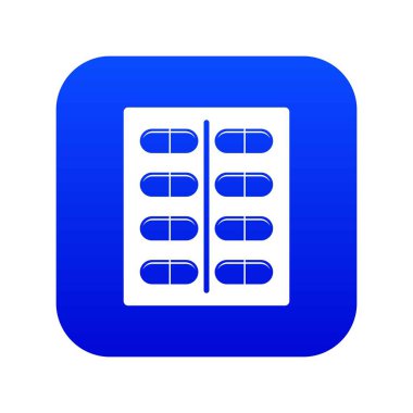 Kapsüller simge dijital mavi