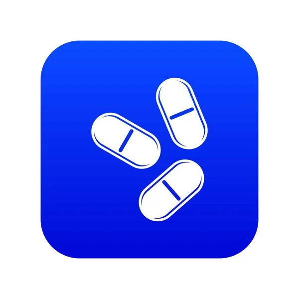 Three pills icon digital blue — Stock Vector