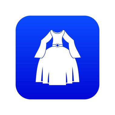 Prenses elbise simgesi dijital mavi