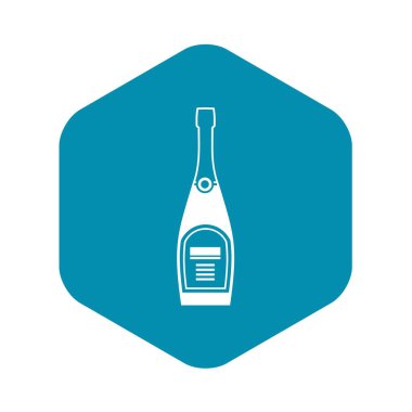 Şişe şampanya simgesi, basit tarzı