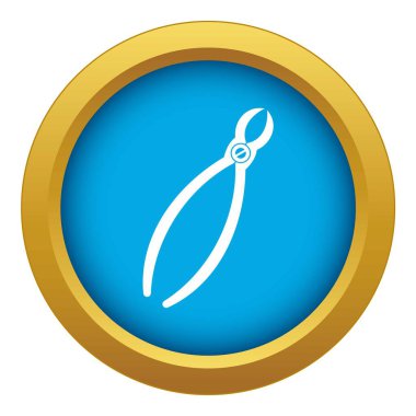 Diş çekme enstrüman mavi simge vektör