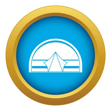 İzole semicircular simge mavi vektör