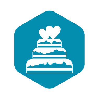 Düğün pastası simgesi, basit stil