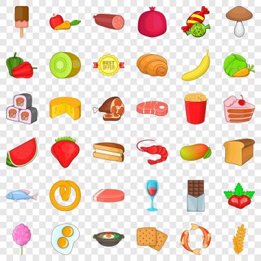 Icons set, karikatür tarzı sunuyoruz