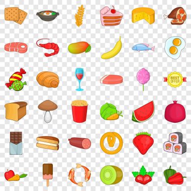 Teabag Icons set, karikatür tarzı