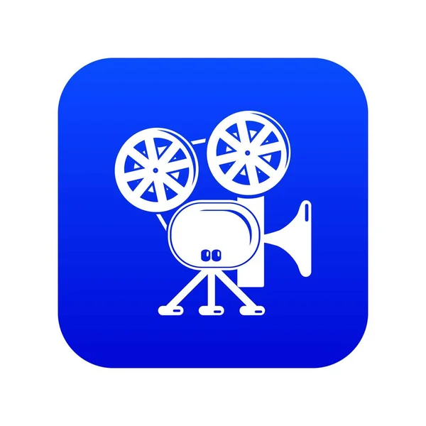Icône caméra vidéo vecteur bleu — Image vectorielle