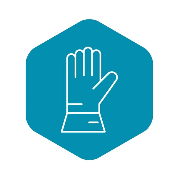 Svářeč rukavice ikona, styl osnovy — Stockový vektor