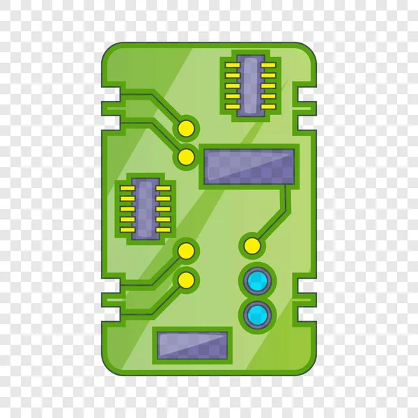 Icono de placa de circuito de teléfono, estilo de dibujos animados — Archivo Imágenes Vectoriales