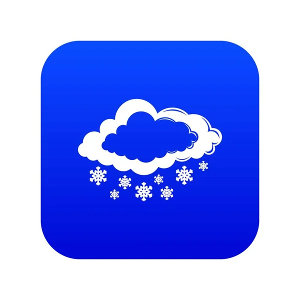 Wolk sneeuwvlok icoon blauwe vector — Stockvector