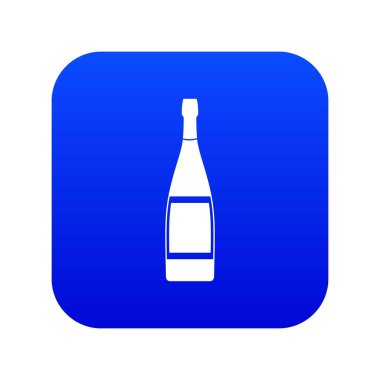 Cam şişe simgesi dijital mavi