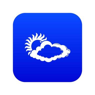 Bulut güneş simge mavi vektör