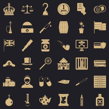 Hakaret Icons set, basit tarzı