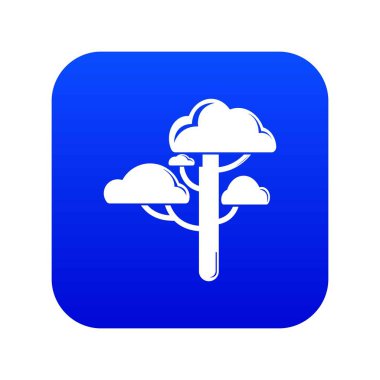 Bulut ağacı simgesi mavi vektör