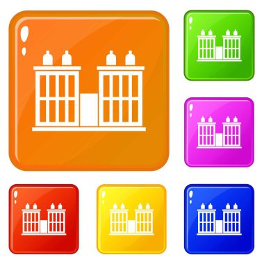 Bitki bina simgeler vektör rengi ayarlamak