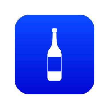 Şarap şişesi simgesi dijital mavi
