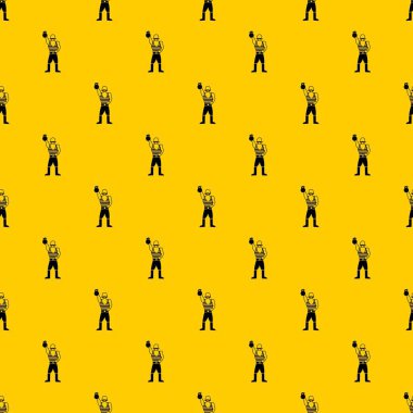 Kettlebell desen vektör ile güçlü adam