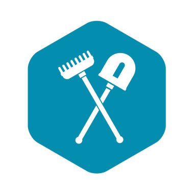 Kürek ve komisyon simgesi, basit tarzı