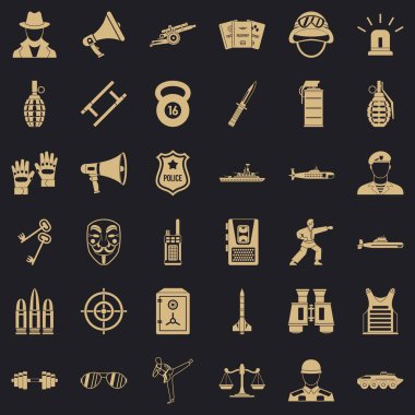 Jandarma Icons set, basit tarzı