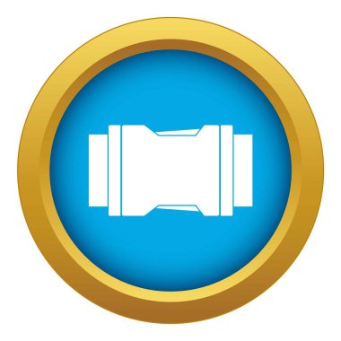 Yan yayın toka simge mavi vektör izole