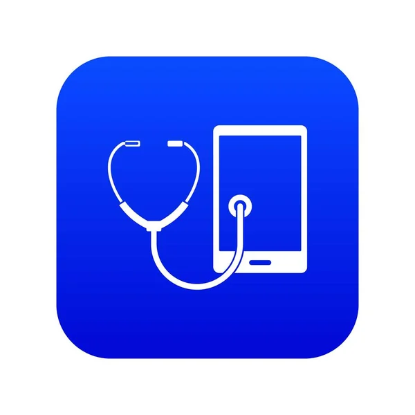 Icono de diagnóstico de teléfono azul digital — Archivo Imágenes Vectoriales