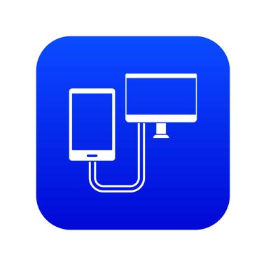 Bağlantı telefon simgesi dijital mavi