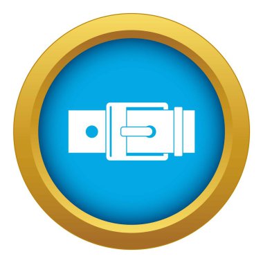 Şerit kare toka mavi simge vektör