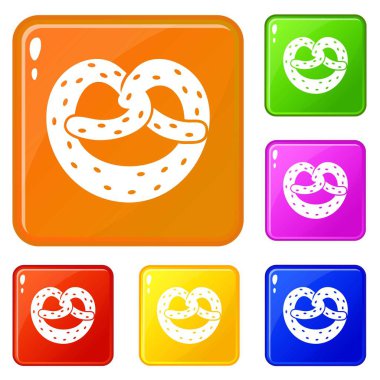 Pretzels simgeler vektör renk ayarlamak