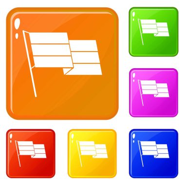 Bayrak simgeleri set vektör rengi