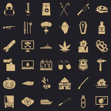 Baskı Icons set, basit tarzı