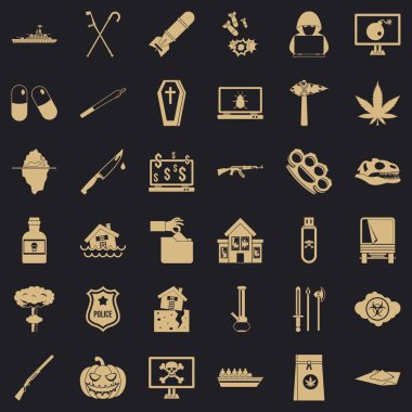 Zulüm Icons set, basit tarzı