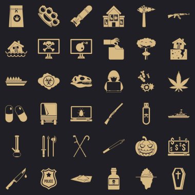 Zulüm Icons set, basit tarzı