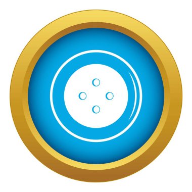 Düğme giyim izole mavi simge vektör