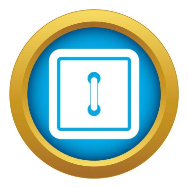 Dikili kare düğme mavi simge vektör