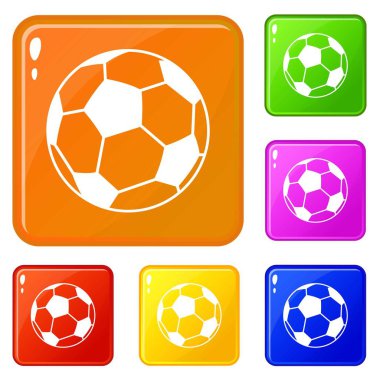 Futbol topu simgeler vektör renk ayarla