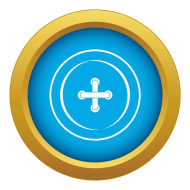 Düğme dikiş izole mavi simge vektör