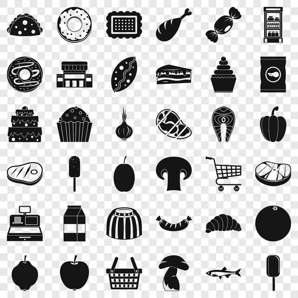 Cash register icons set, simple style — Stock Vector
