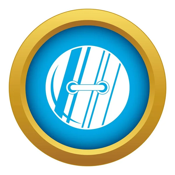 Icono de botón cosido redondo vector azul aislado — Vector de stock