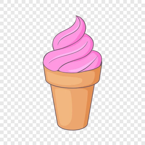 Zmrzlina v vaflový pohár ikonu, kreslený styl — Stockový vektor