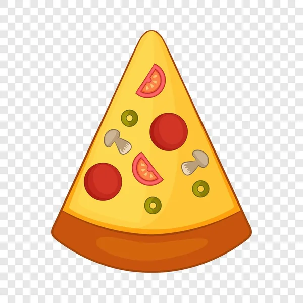 Rebanada de icono de pizza, estilo de dibujos animados — Archivo Imágenes Vectoriales