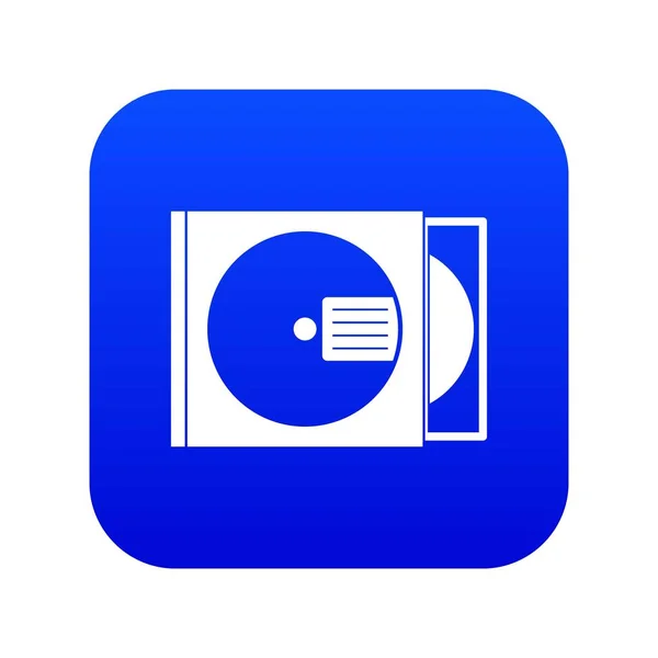 Caixa de CD com ícone de disco digital azul — Vetor de Stock