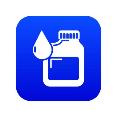 Teneke kutu motor yağı simgesi mavi vektör