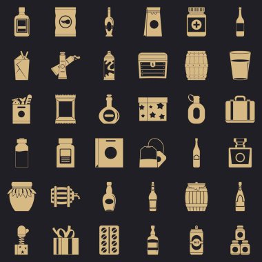 Kabuk Icons set, basit tarzı