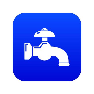 Su musluk simgesi mavi vektör