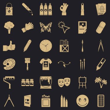 Malzeme simgeler kümesi, basit tarzı boya