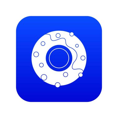 Lezzetli çörek tatlı simge dijital mavi