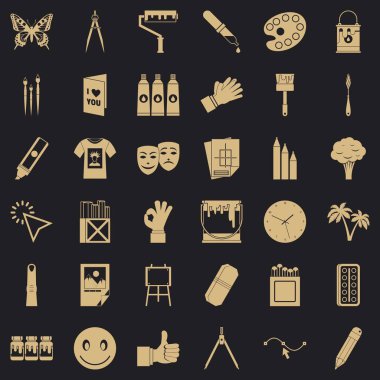 Boya Icons set, basit tarzı