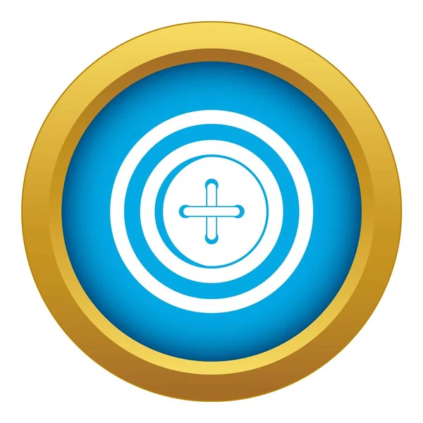 Botão de costura com um ícone de linha vetor azul isolado — Vetor de Stock