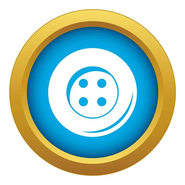 Botão para ícone de costura vetor azul isolado — Vetor de Stock