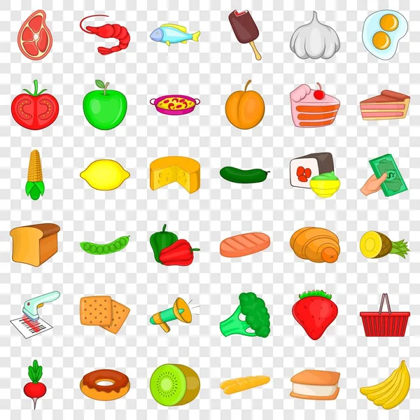 Conjunto de iconos de cookies, estilo de dibujos animados — Vector de stock