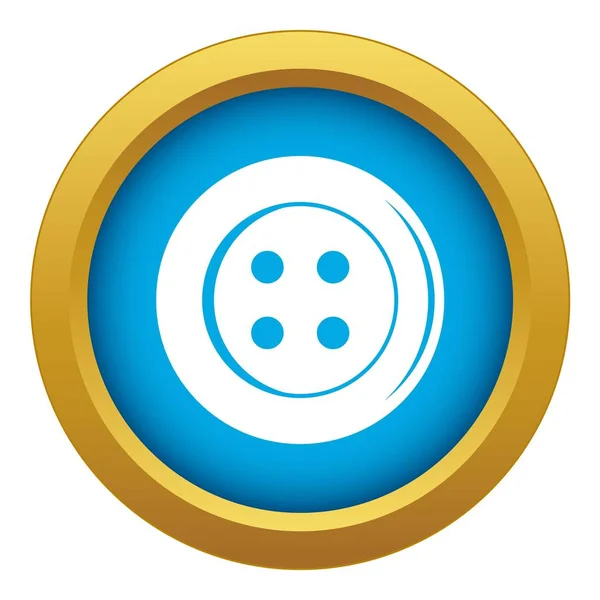 Icono botón de costura vector azul aislado — Vector de stock